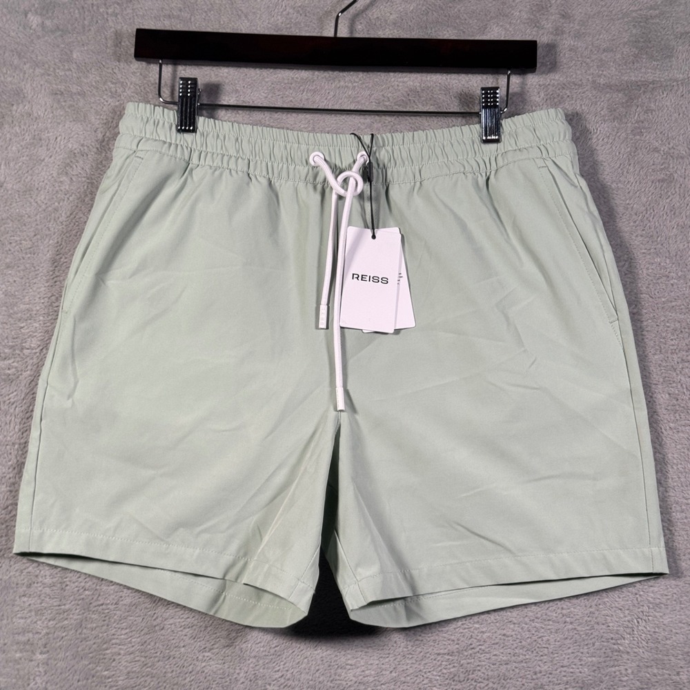 Reiss Shorts Mens S Mint Green Cliff Drawstring Swim Trunks $95